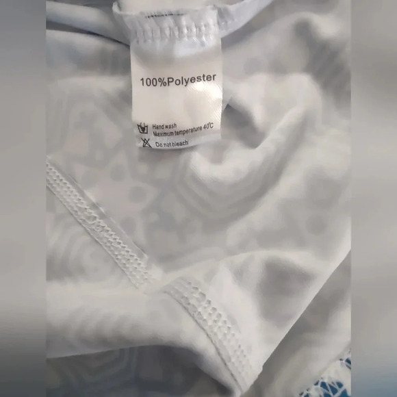 Cool Run women's Large blue white skort great print pocket summer tennis golf - Picture 2 of 6